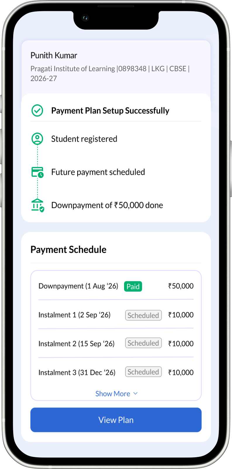 Jodo Flex payment plan shown on a mobile phone